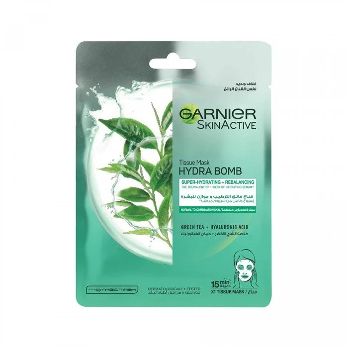Garnier SkinActive Tissue Mask Hydra Bomb Green Tea Garnier SkinActive Tissue Mask Hydra Bomb Green Tea