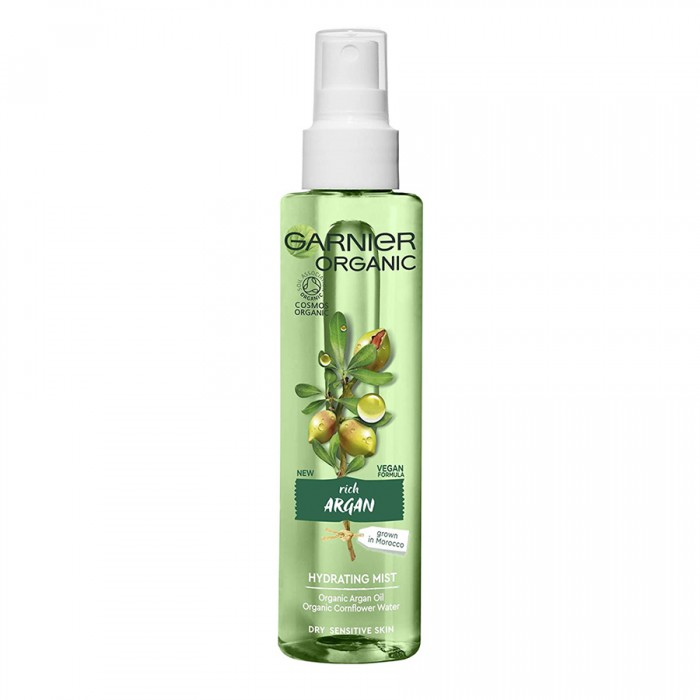 Garnier Organic Argan Hydrating Mist is an intense hydrating facial mist
Formulated with Organic Argan Oil and Organic Cornflower Water
This ultra-fine argan facial mist hydrates and refreshes to awaken skin
Leaves skin | Veela Beauty | فييلا بيوتي