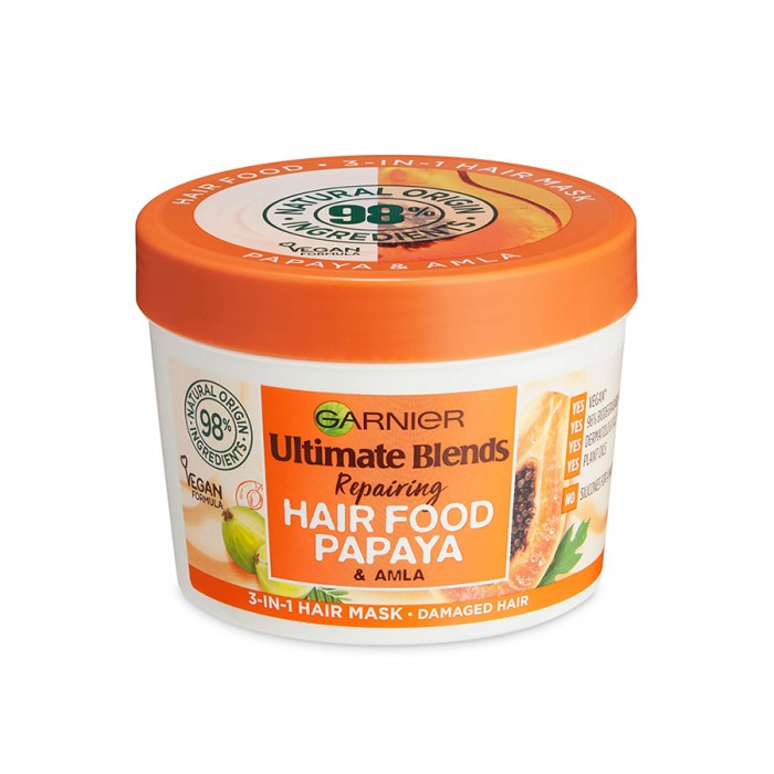 3-in-1 Hair Treatment can be used as a Conditioner, Rinse-Out Hair Mask or Leave-In Conditioner, Papaya and Alma Hair Food Hair Mask Treatment
Visibly reduces up to half your split ends, For damaged hair
Can be used as a | Veela Beauty | فييلا بيوتي