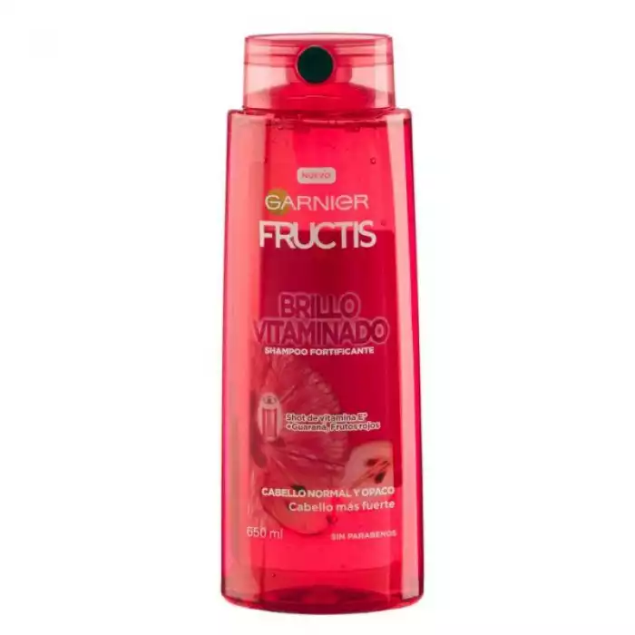 Your hair is nourished! Revitalize every fiber in your hair with this Garnier Fructis Brillo Vitaminado shampoo. It is a shampoo that comes in a 650 ml presentation. It is added with a shot of vitamin E, plus guarana ex | Veela Beauty Your hair is nourished | فييلا بيوتي