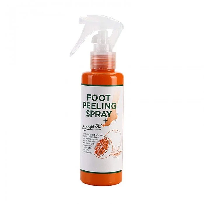 Generic Foot Peeling Spray 110ml Orange Foot Exfoliating Oil Moisturizing Nourishes and removes dead skin from feet in seconds. Natural orange essence for pedicure, hand cosmetics, moisturizing, nourishing, exfoliating. | Veela Beauty Generic Foot Peeling Spray 110ml | فييلا بيوتي