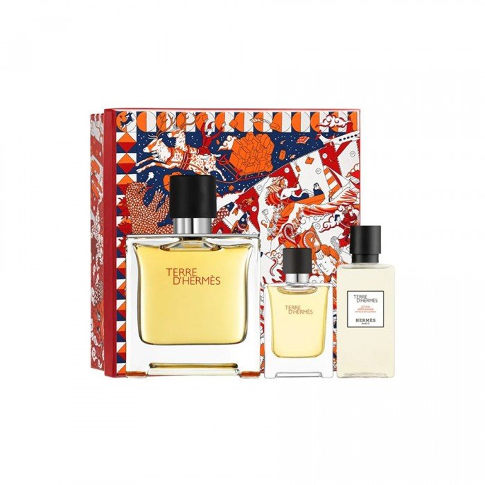 Hermes Terre d'Hermes Eau De Spray Parfum For Men Set Hermes Terre d'Hermes Eau De Spray Parfum For Men Set