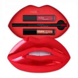 Huda beauty lip gloss contour and red lip gloss set | فييلا بيوتي