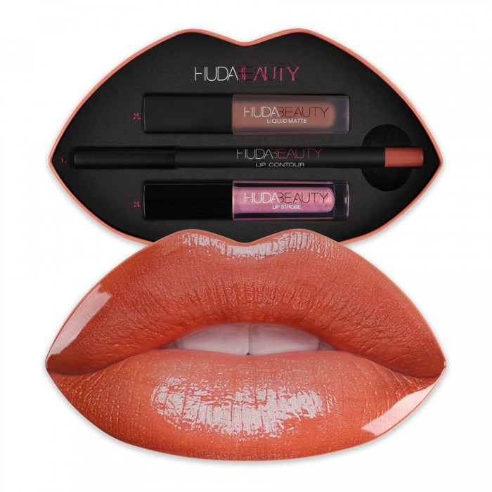 Huda beauty lip gloss contour and lip gloss set orange | Huda beauty lip gloss contour and lip gloss set orange |