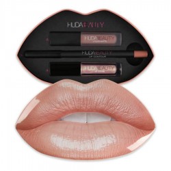 Huda beauty lip gloss contour and lip gloss cashmere set | Veela Beauty