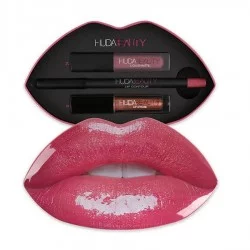 Huda Beauty Lip Gloss Contour & Lip Gloss Set Pomegranate