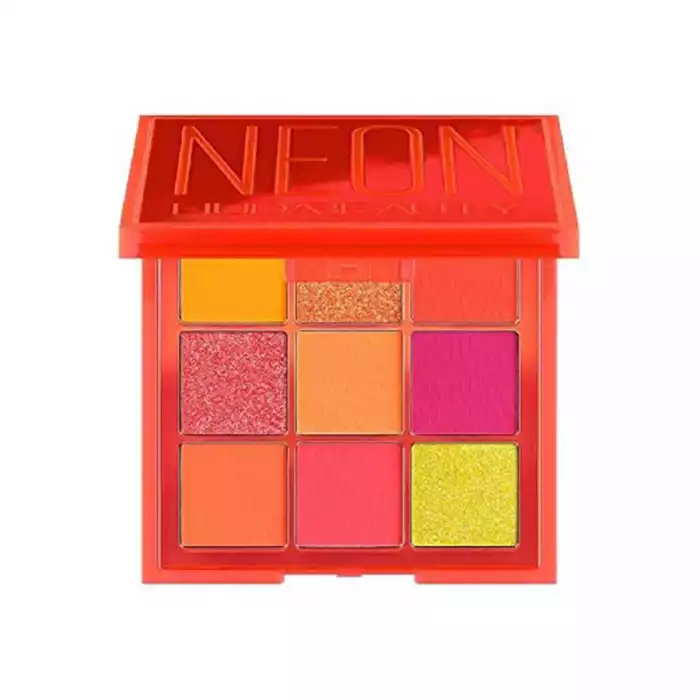 A Range of neon pressed pigment palettes, inspired by Hudas obssessions for neon colors, offering versatile looks from subtle to vivid and colorful | Veela Beauty Huda Beauty Neon Orange Obsessions Eyeshadow Palette,Is
