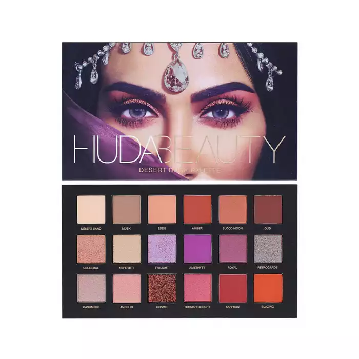 Huda Beauty Desert Dusk Eyeshadow Palette -This richly toned palette features 18 versatile shades that can be layered in infinite ways to create a vast array of looks with just one palette. -Layer different textures | Veela Beauty Huda Beauty Desert Dusk Eyeshadow Palette,Is easy to blend