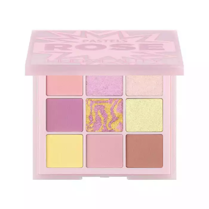 Huda Beauty Pastels Rose Obsessions Eyeshadow Palette -Suitable for all skin types -It contains a mix of matte and shiny colors. -It has highly pigmented colors. | Veela Beauty Huda Beauty Pastels Rose Obsessions Eyeshadow Palette,Is