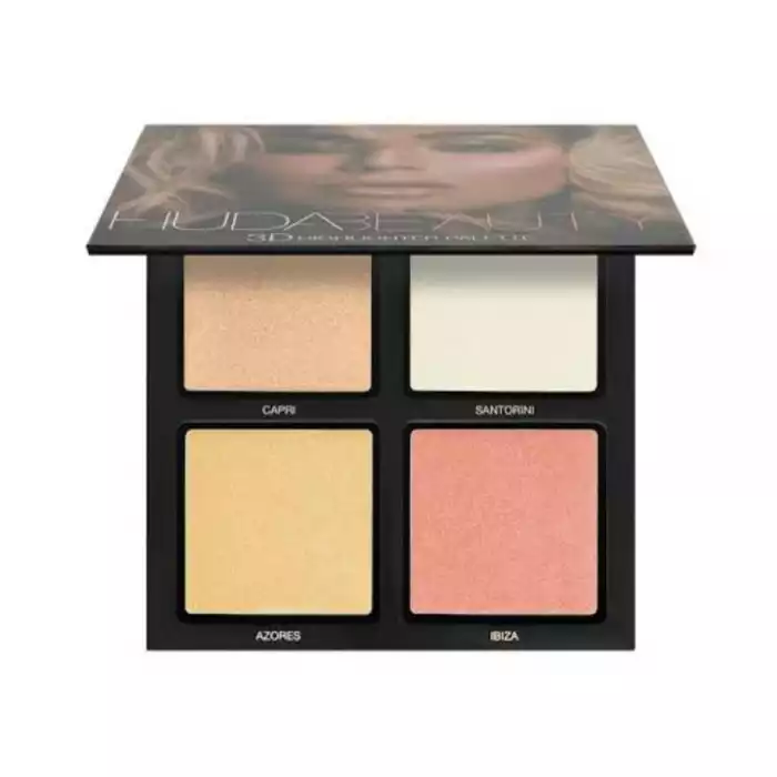 Huda Beauty Ruby Obsessions Eye Shadow Palette -A highlighter palette with two different textures: a pearlescent creamy shade and three light-catching pressed pearl hues. -Inspired by Huda Kattan’s hack of layering oil | Veela Beauty | فييلا بيوتي