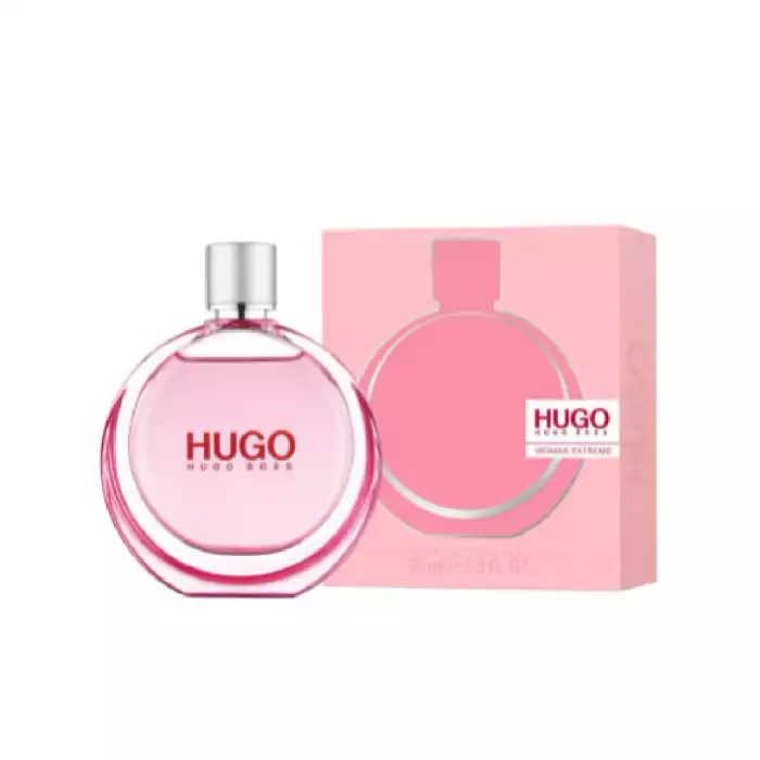 Hugo Woman Extreme Hugo Boss عطر زهري - فواكه للنساء. مقدمة العطر Boysenberry و Grass. قلب العطر الشاي الأسود والياسمين؛ قاعدة العطر هي أوسمانثوس. | فييلا بيوتي Hugo Woman Extreme Hugo Boss عطر زهري - فواكه