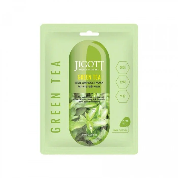 Jigott Real Ampoule Green Tea Face Mask 27ml وصف المنتج:قناع جيجوت ريال أمبول الشاي الأخضر Jigott Real Ampoule Green Tea Face Mask 27ml وصف المنتج:قناع جيجوت ريال أمبول الشاي الأخضر