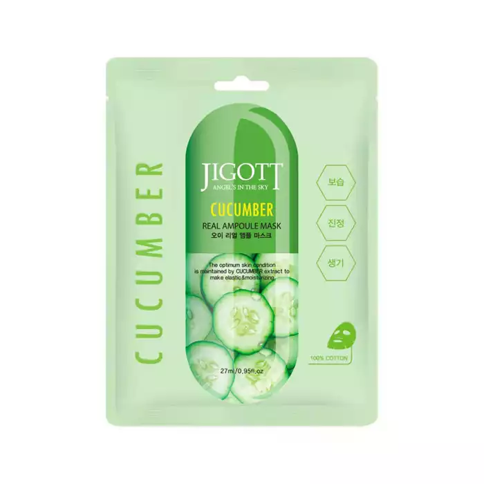 Jigott Cucumber Real Ampoule Mask 27ml About the Product:Revitalize and refresh your skin with the Jigott Cucumber Real Ampoule Jigott Cucumber Real Ampoule Mask 27ml About the Product:Revitalize and refresh your skin with the Jigott Cucumber Real Ampoule