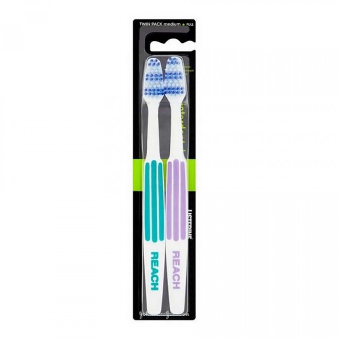 Johnsons Reach Twin Pack Medium Tooth Brush Johnsons Reach Twin Pack Medium Tooth Brush