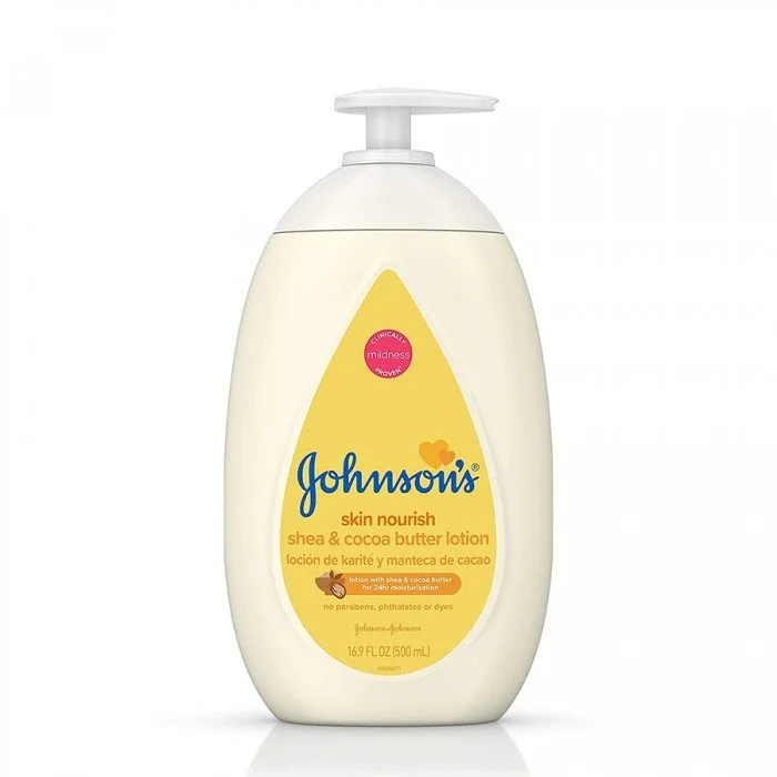 Johnsons Baby Lotion Shea & Cocoa Butter 500ml.
Moisturizing baby lotion helps maintain skins natural moistures balance and conditions and hydrates babys skin.
Our hypoallergenic baby lotion is made with cocoa and shea | Veela Beauty Johnsons Baby Lotion Shea & Cocoa Butter 500ml | فييلا