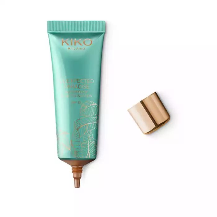 Kiko Unexpected Paradise Foundation SPF30 01 Porcelain It has a creamy texture Helps protect the skin from the suns rays thanks to UVA / UBV filters Hides flaws It gives you a beautiful and attractive look It is easy to | Veela Beauty Kiko Unexpected Paradise Foundation SPF30 01 Porcelain |