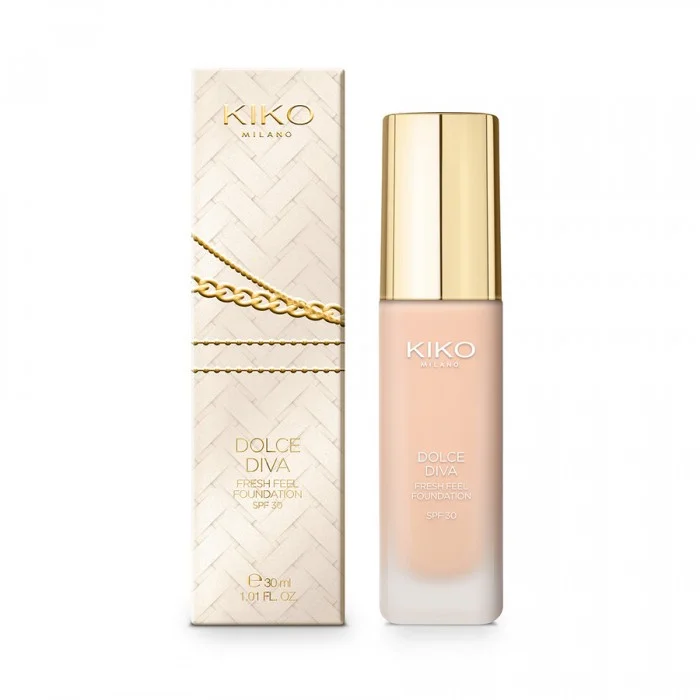 KiKo Dolce Diva Fresh Feel Foundation 30SPF Water-resistant liquid foundation with SPF 30. Radiant finish. Ideal for: evening out the complexion with a naturally radiant finish, while still being incredibly lightweight o | Veela Beauty KiKo Dolce Diva Fresh Feel Foundation 30SPF | فييلا