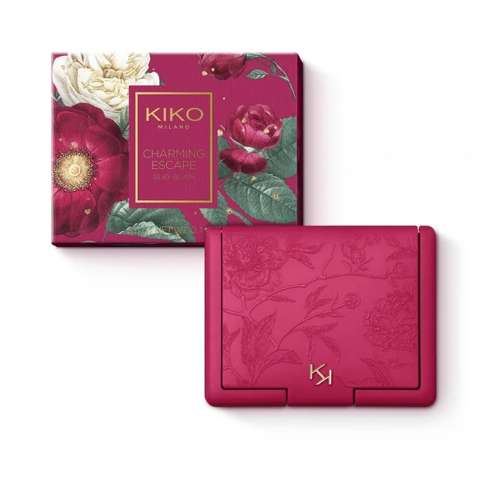 Kiko Charming Escape Silky Blush 01 Silky touch blush. Ideal for: revitalising the complexion with an irresistibly healthy glow – available in a natural or radiant version. It’s special because: -It’s enriched with oli | Veela Beauty Kiko Charming Escape Silky Blush 01 | فييلا بيوتي