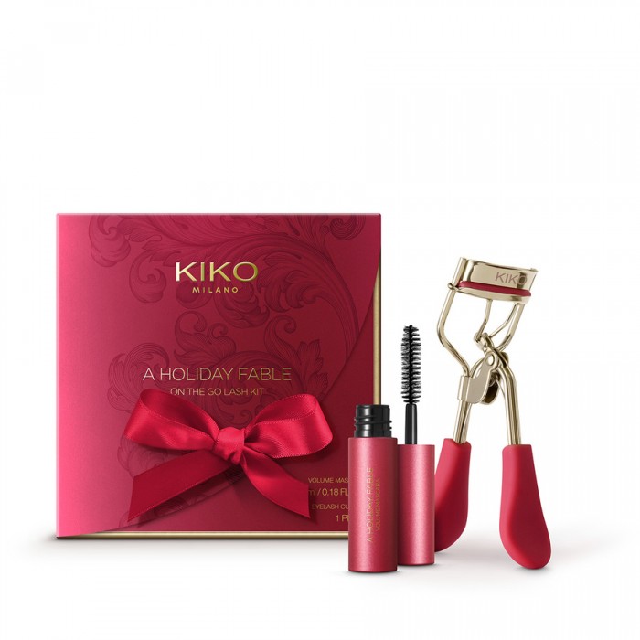 Kiko A Holiday Fable On The Go Lash Kit Eye kit containing a mini volume-enhancing mascara and a professional eyelash curler. The kit contains: - N.1 Volume Mascara a mini volume-enhancing mascara for full and emphasise | Veela Beauty Kiko A Holiday Fable On The Go Lash Kit | فييلا
