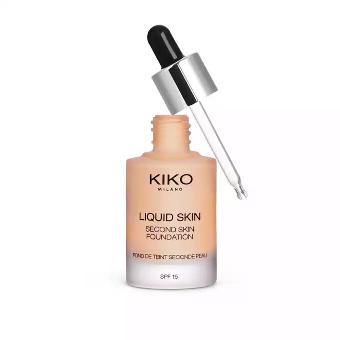 Kiko Liquid Skin Second Skin Foundation 30 SFP15 Works on - Concealer of blemishes and signs of wrinkles - Protection from the suns rays - Moisturizes and softens the skin It is formulated with hyaluronic acid Contains | Veela Beauty Kiko Liquid Skin Second Skin Foundation 30 SFP15 |