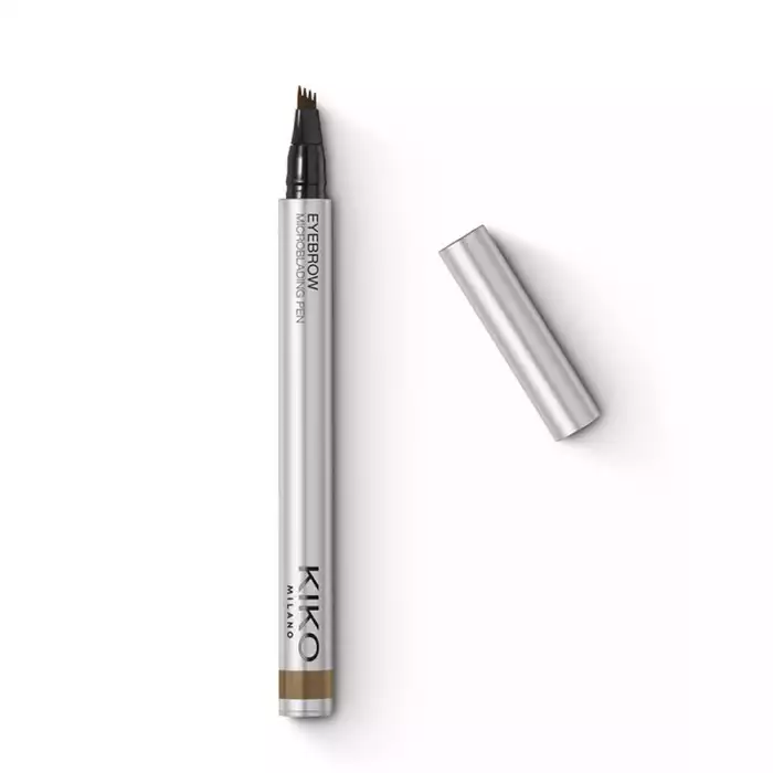 Kiko Milano Eyebrow Microblading Pen 01 Long-lasting eyebrow pen with three tips. flawlessly filling and reshaping the eyebrows. Its light, super-pigmented water-based formula adheres perfectly to the skin and dries quic | Veela Beauty Kiko Milano Eyebrow Microblading Pen 01 | فييلا