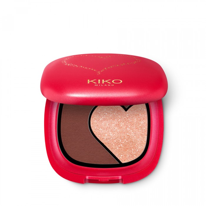 Palette with two eyeshadows offering extreme color release in two finishes, matte and metallic. Available in three different color combinations. Ideal for: -creating a glamorous makeup look in a few steps thanks to its | Veela Beauty Palette with two eyeshadows offering extreme color release