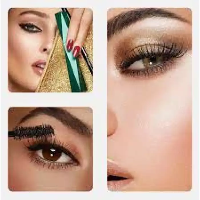 High definition eye kit composed of a panoramic volume effect mascara for multiplied eyelashes, an automatic eye pencil for the inside and outside of the eye as well as a pouch. The kit contains: - 1 Extra Sculpt Volume | Veela Beauty High definition eye kit composed of a panoramic volume