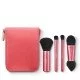 Portable stand and set of 4 professional brushes for the eyes and face. Contains: - 1 brush for applying and blending compact or loose face powders; - 1 flat tip eye contour brush for applying and blending powder and | Veela Beauty Portable stand and set of 4 professional brushes for the