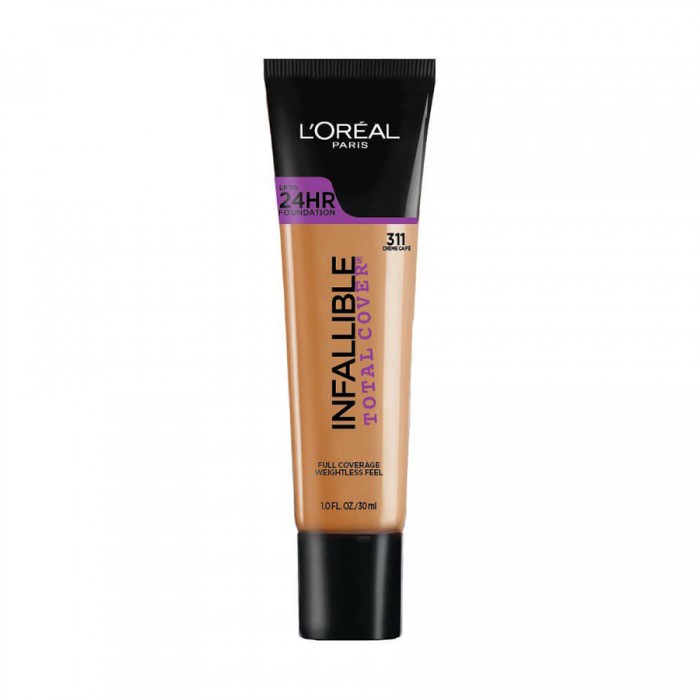 LOreal Paris Infallible Total Cover Foundation 311 30ml
Formulated with a high load of pigment, this full coverage foundation glides on and feels weightless.
Infallible total cover face and body foundation blends instan | Veela Beauty LOreal Paris Infallible Total Cover Foundation 311 30ml
Formulated with a high load of pigment, this full coverage foundation glides on and feels weightless Face | Veela Beauty