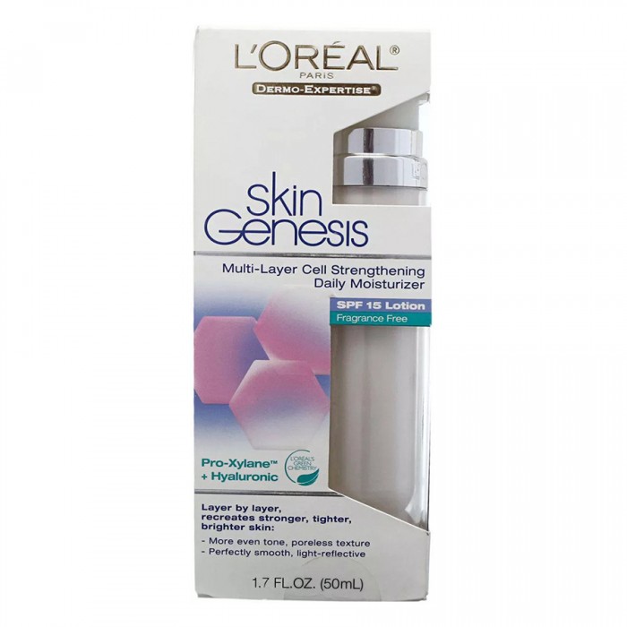lOreal Paris Skin Genesis Daily Moisturizer 50ml
This lightweight, daily moisturizer strengthens skin leaving it smoother, healthier and more even. This exclusive formula includes a SPF 15 sunscreen to help protect ski | Veela Beauty lOreal Paris Skin Genesis Daily Moisturizer 50ml
This lightweight, daily moisturizer strengthens skin leaving it smoother, healthier and more even Skin Care | Veela Beauty