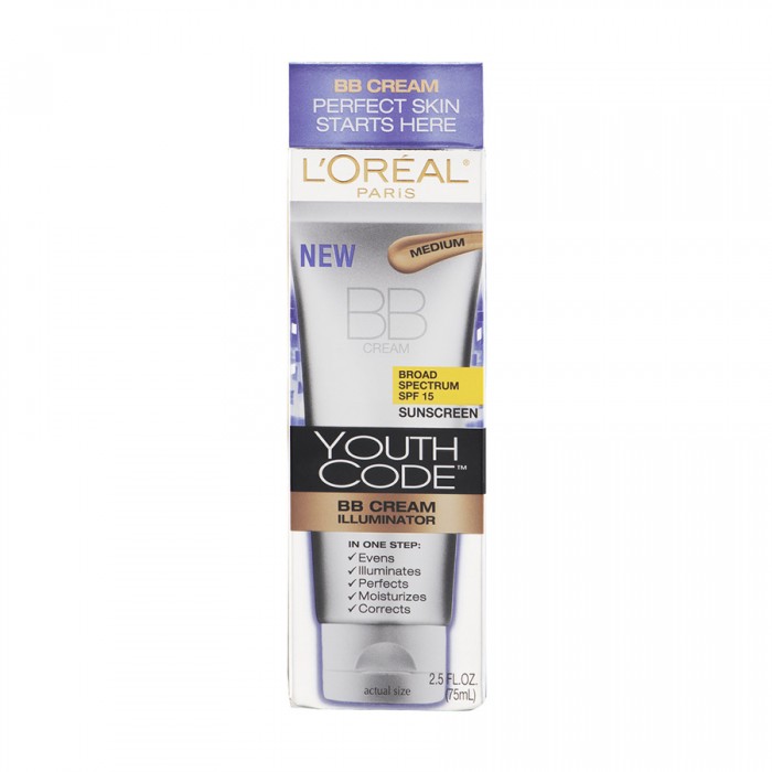 Loreal Paris Youth Code BB Cream Illuminator Medium 75ml
5 complexion-perfecting benefits in a single step.
Youth Code BB Cream Illuminator instantly evens, illuminates, perfects, moisturizes, and protects skin. In one | Veela Beauty Loreal Paris Youth Code BB Cream Illuminator Medium 75ml
5 complexion-perfecting benefits in a single step Face | Veela Beauty