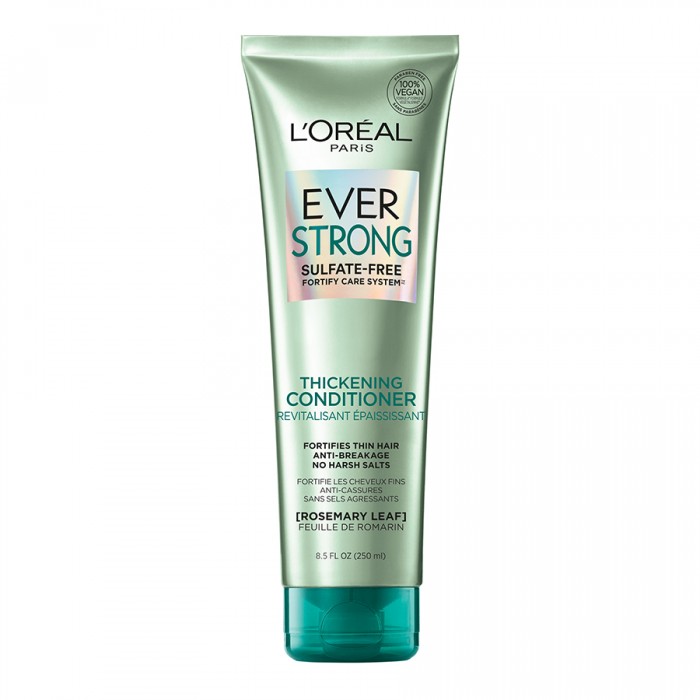 LOreal Paris Ever Strong Sulfate Free Thickening Conditioner 250ml
Promote thicker-looking hair with this anti-breakage strengthening conditioner for fine, brittle hair prone to breakage; this formula does not contain s | Veela Beauty LOreal Paris Ever Strong Sulfate Free Thickening Conditioner 250ml
Promote thicker-looking hair with this anti-breakage strengthening conditioner for fine, brittle hair prone to breakage; this formula does not contain sulfates, salt and surfactants Shampo