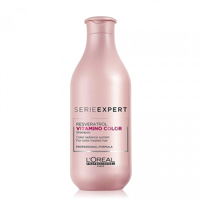 LOreal Serie Expert Resveratrol Vitamino Color Radiance System Shampoo 300ml A gentle daily cleanser for color-treated hair that helps prolong color radiance. Enriched with an anti-oxidant complex and UV filters, your | Veela Beauty LOreal Serie Expert Resveratrol Vitamino Color Radiance System Shampoo 300ml
A gentle daily cleanser for color-treated hair that helps prolong color radiance Shampoo & Conditioner | Veela Beauty