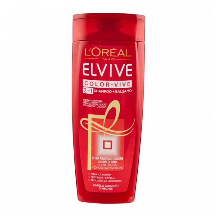LOreal Elevive Color Vive 2 in 1 Shampoo 200ml
Protective shampoo 2 in1 coloured hair or mèches
With colour Elixir fixative + UVA/UVB filters + concentrated nutritional
80% of colour maintained after 28 Shampoo, fixed c | Veela Beauty LOreal Elevive Color Vive 2 in 1 Shampoo 200ml
Protective shampoo 2 in1 coloured hair or mèches
With colour Elixir fixative + UVA/UVB filters + concentrated nutritional
80% of colour maintained after 28 Shampoo, fixed colour, protects the hair, Extends th