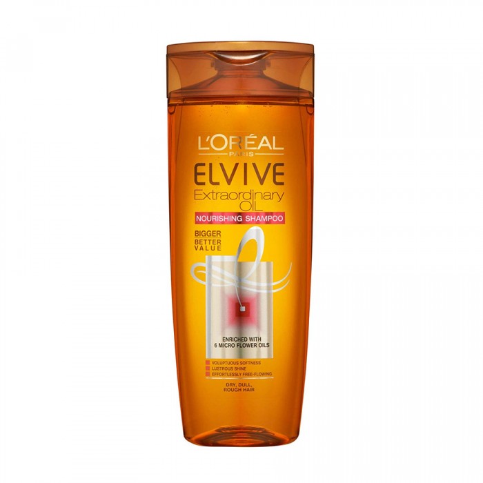 Nourishing Oil Shampoo transforms dry hair into looking and feeling soft, shiny and weightlessly detangled.
Features
Enriched with 6 flower oil extracts.
Benefits
For even more nourishment try Elvive Extraordinary oil on | Veela Beauty Nourishing Oil Shampoo transforms dry hair into looking and