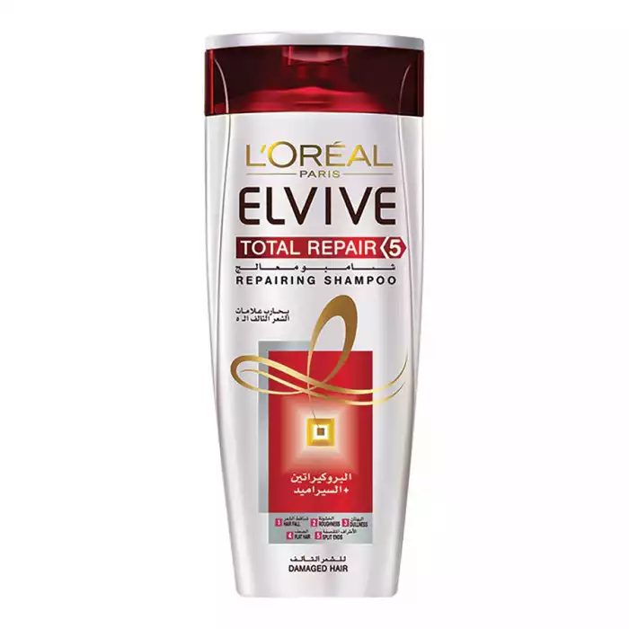 LOreal Elvive Shampoo Total Repair 5 200mlPro-Keratin, a combination of 2 amino acids found in KeratinCeramide, replicates hairs intercellular cement.Infused with 2x micro-ceramide serum.Helps fight against the fiv | Veela Beauty LOreal Elvive Shampoo Total Repair 5 200mlPro-Keratin, a