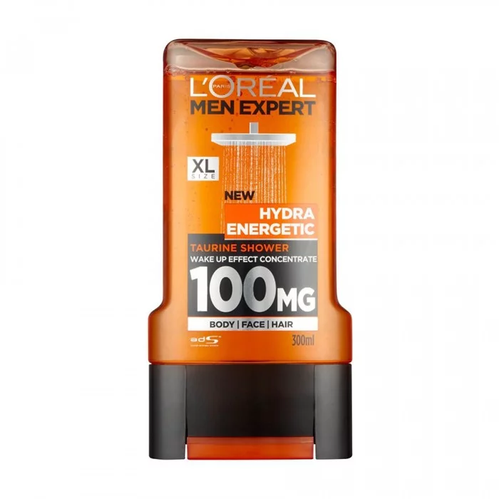 LOreal Men Expert Hydra Energetic Taurine Shower Gel 300ml Perfectly relaxes after physical and mental wor. Delicate aroma soothes the nervous system. Gently cleanses the skin leaving after washing a thin protective | Veela Beauty LOreal Men Expert Hydra Energetic Taurine Shower Gel