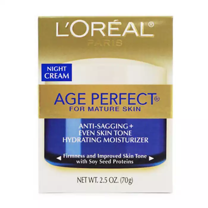 L’oreal Paris Age Perfect For Mature Skin Night Cream 70g
1 Pack of LOreal Age Perfect for Mature Skin Night Cream.
This anti-aging night cream helps improve skin elasticity.
Helps encourage more toned, supple, and resi | Veela Beauty L’oreal Paris Age Perfect For Mature Skin Night Cream