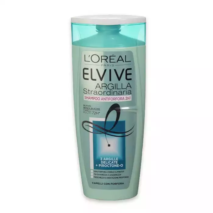 LOreal Paris Argilla Straodinaria Shampoo Antiforfora 2 in1 250ml
Is the 1st anti-dandruff shampoo from LOreal Paris inspired by Research on skin treatment. Specificities of hair with dandruff Hair tends to get dirty | Veela Beauty LOreal Paris Argilla Straodinaria Shampoo Antiforfora 2