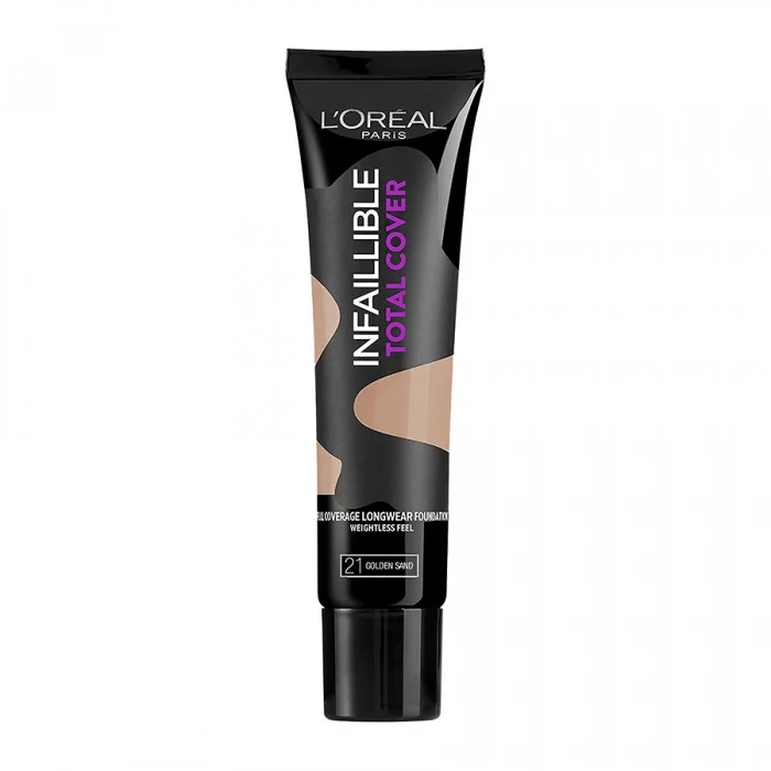 L’Oreal Paris Infaillible Total Cover Foundation 21 Golden Sand 35g
Formulated with a high load of pigment, this full coverage foundation glides on and feels weightless.
Infallible total cover face and body foundation bl | Veela Beauty L’Oreal Paris Infaillible Total Cover Foundation 21