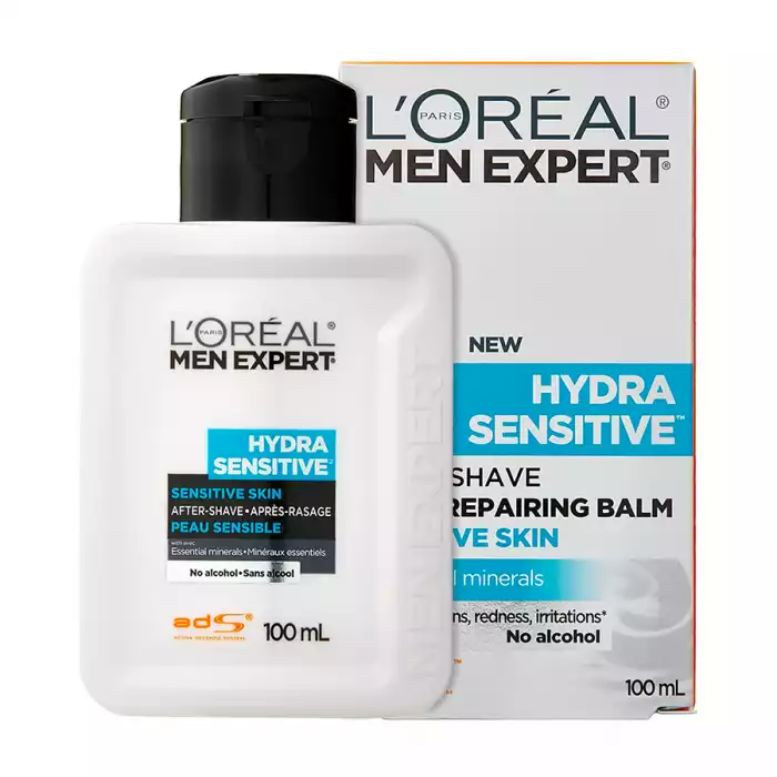LOreal Paris Men Expert Hydra Sensitive After Shave 100ml
Suitable for Sensitve skin.
Enriched with fortifying minerals.
Alcohol free.
Soothes sensation of razor burn. | Veela Beauty LOreal Paris Men Expert Hydra Sensitive After Shave