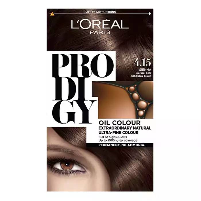LOreal Paris Prodigy Permanent Oil Hair Color Forsted Brown 4.15 120ml
Micro-oil technology perfectly diffuses a blend of color reflects into the heart of the fiber.
Hair quality is preserved with a rich, long-lasting c | Veela Beauty LOreal Paris Prodigy Permanent Oil Hair Color Forsted