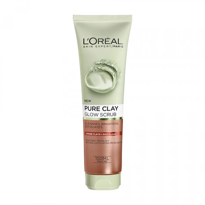 L'Oreal Paris Pure Clay Red Face Cleanser Red, Exfoliates& Brighte 150ml LOreal Paris Pure Clay Red Face Cleanser Red, Exfoliates&