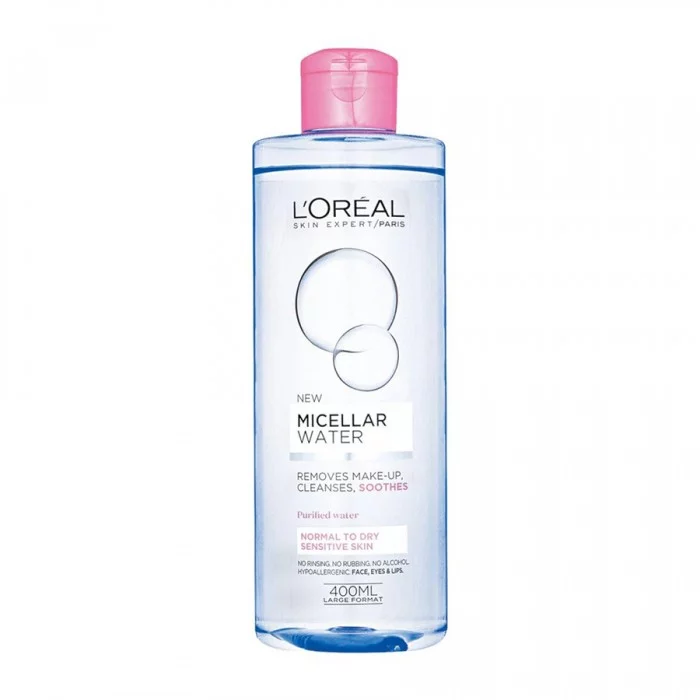 LOreal Paris Skin Expert Micellar Water For Dry Sensitive Skin 400ml
Micellar water to dissolve make-up from the face, eyes and lips.
Gentle action make up remover, no rubbing or rinsing required.
Cleanses and delicatel | Veela Beauty LOreal Paris Skin Expert Micellar Water For Dry Sensitive