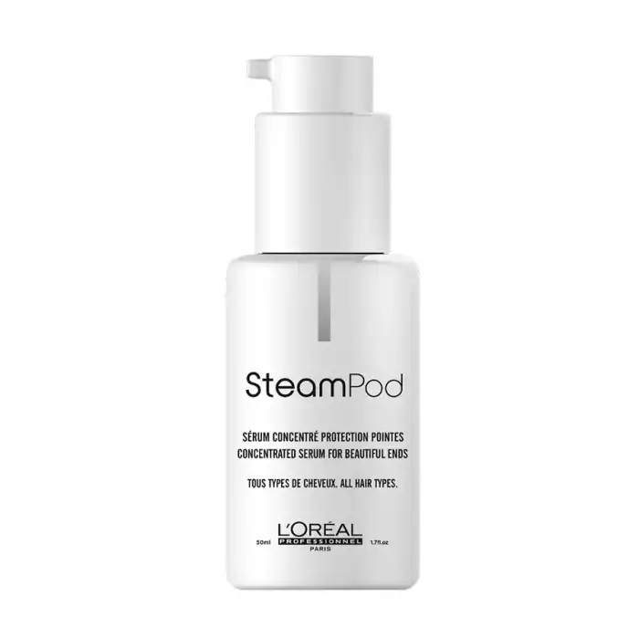 LOreal Professional SteamPod Serum 50ml High-end protection for straightening hair.
Leaves your hair feeling soft and shiny.
Steam-activated ingredients.
Rich with essential oils & nutrients.
Ideal for use with the L’O | Veela Beauty LOreal Professional SteamPod Serum 50ml
High-end