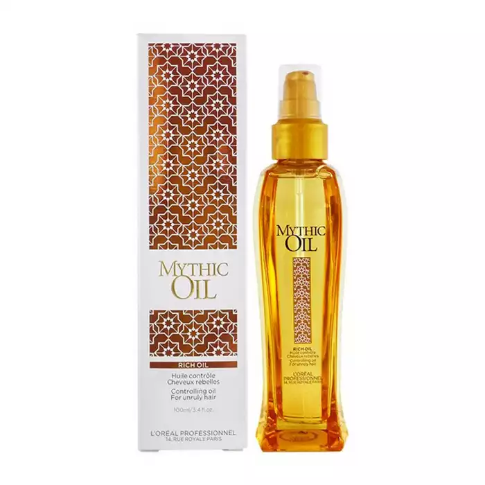 LOreal Professionnel Mythic Oil Rich Oil 100ml
is a multi-tasking oil that will not only nourish the hair but also give it an immediately healthier appearance and feel. This product, highly concentrated in argan oil, w | Veela Beauty LOreal Professionnel Mythic Oil Rich Oil 100ml
is a