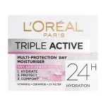 L'Oreal Triple Active Moisturizing And Protective Day Cream For Dry And Sensitive Skin 50ML