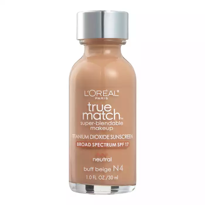 Loreal True Match Liquid Foundation Buff Beige N4
True Match Foundation provides medium coverage with a natural finish so blendable it’s like you can’t tell where your foundation ends and your skin begins; True Match mat | Veela Beauty | فييلا بيوتي