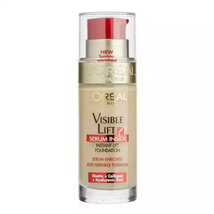 LOreal Visible Lift Serum Inside Instant Lift Foundation 100
Hypoallergenic.
Moisturizes the skin.
Long lasting coverage. | Veela Beauty LOreal Visible Lift Serum Inside Instant Lift Foundation