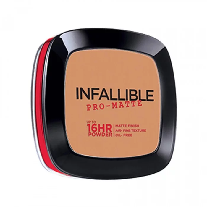 LOréal Paris infallible Pro Matte Powder True Beige 400
Absorbs excess oil and reduces shine on the skins surface all day.
Reduces opacity and revives the natural brightness of the skin.
Provides a smooth matte finish | Veela Beauty LOréal Paris infallible Pro Matte Powder True Beige